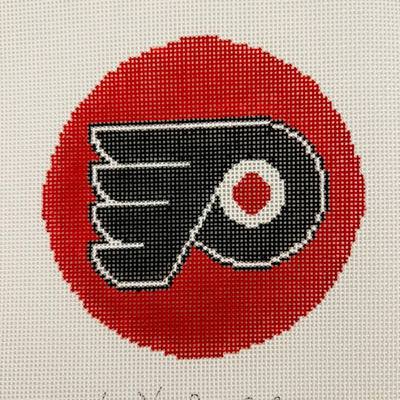 Philadelphia Flyers Round needlepoint canvas - Bargello Needlepoint