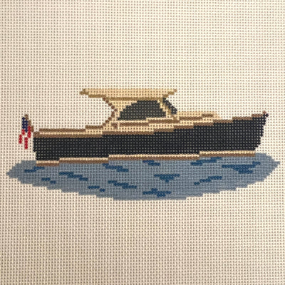 Picnic Boat needlepoint canvas - Bargello Needlepoint