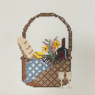 Picnic for Two Ornament needlepoint canvas - Bargello Needlepoint