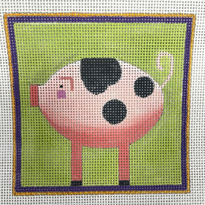 Pig needlepoint canvas - Bargello Needlepoint