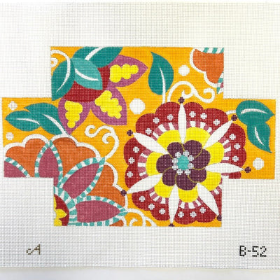 Pink and Orange Pinwheel Brick needlepoint canvas - Bargello Needlepoint