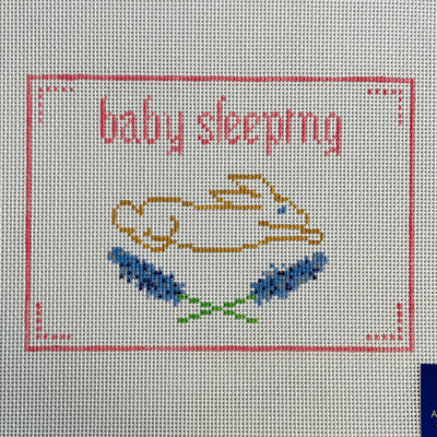 Pink Baby Sleeping needlepoint canvas - Bargello Needlepoint