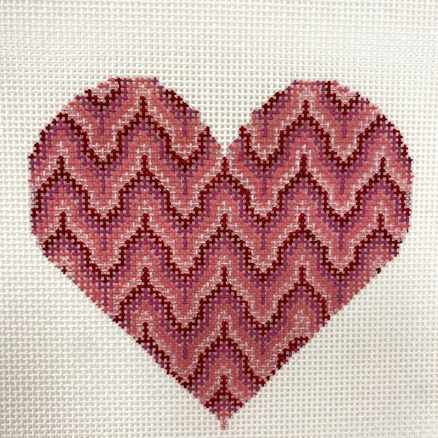 Pink Bargello Heart needlepoint canvas - Bargello Needlepoint