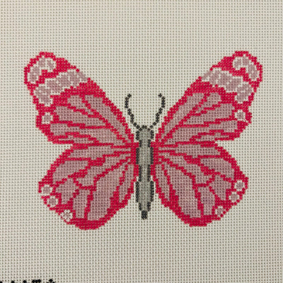 Pink Butterfly Ornament needlepoint canvas - Bargello Needlepoint