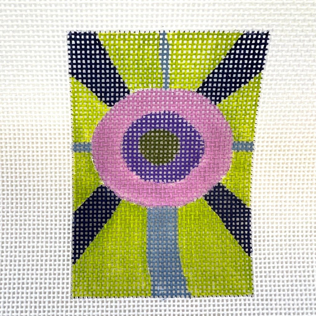 Pink, Purple Green Insert needlepoint canvas - Bargello Needlepoint