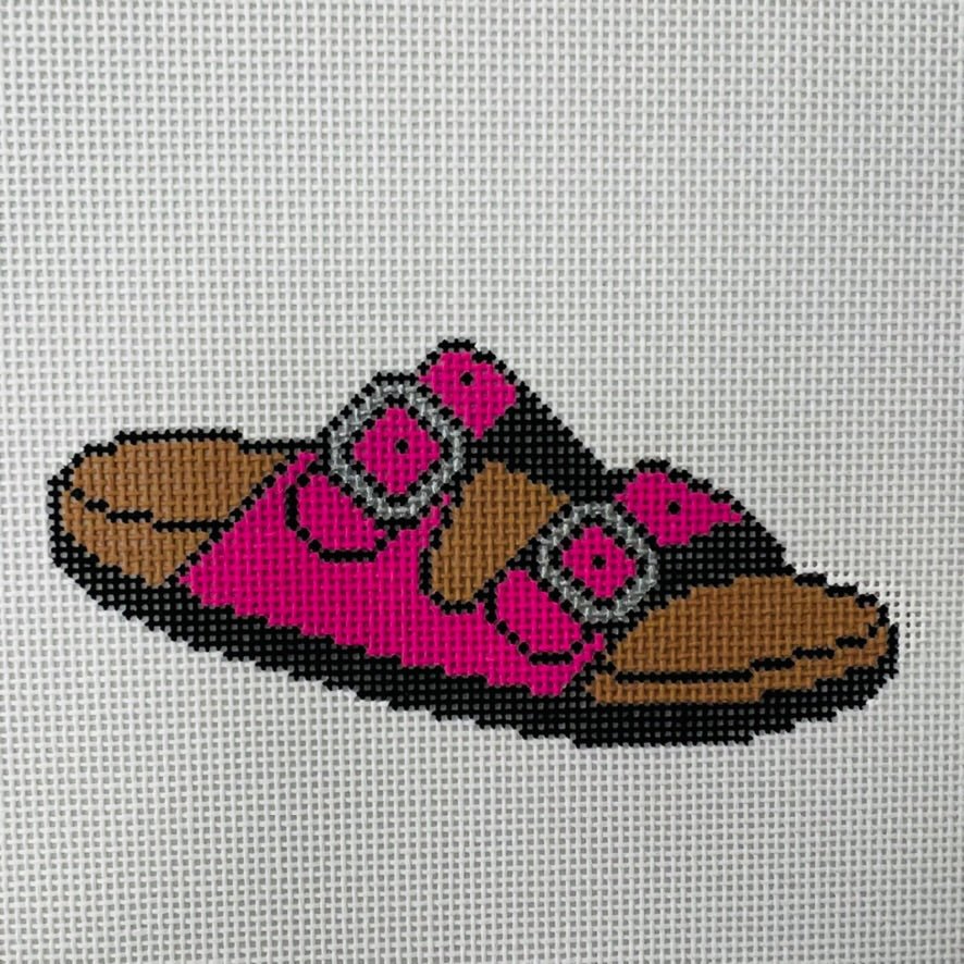 Pink Summer Sandal needlepoint canvas - Bargello Needlepoint