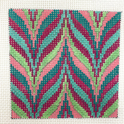 Pinks Greens Bargello needlepoint canvas - Bargello Needlepoint