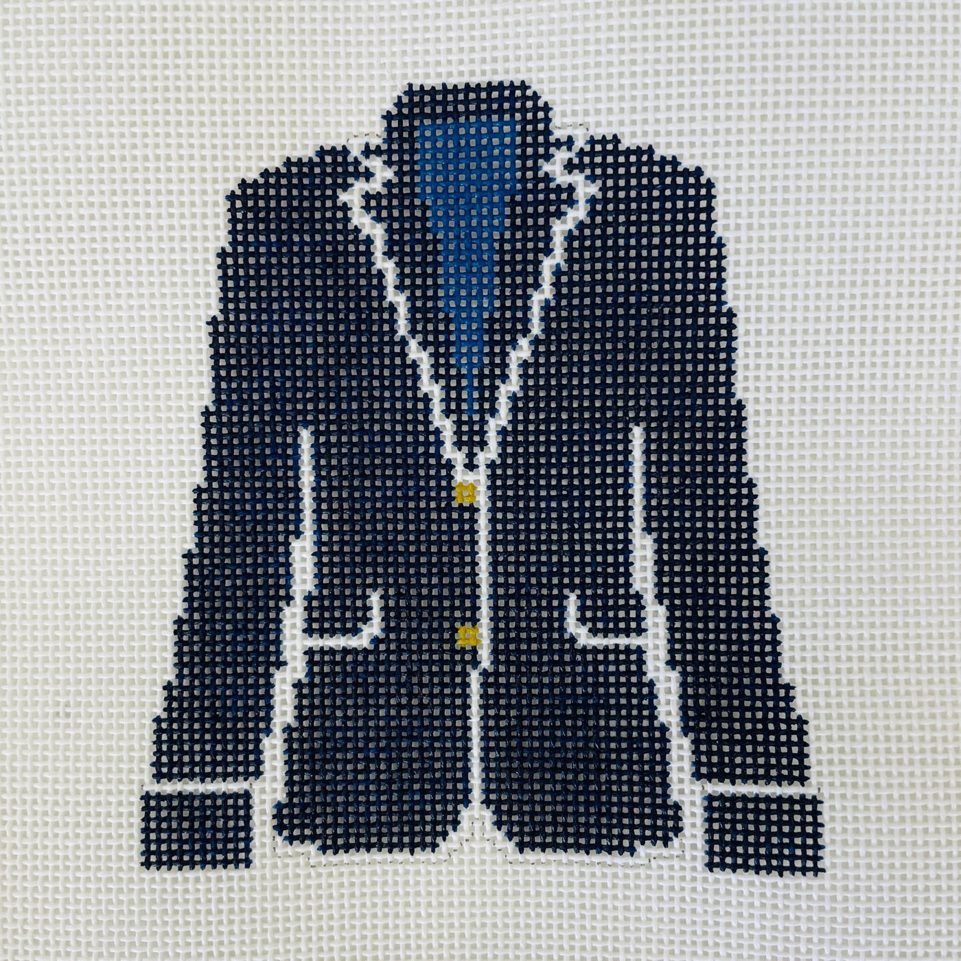 Piped Blue Blazer Ornament needlepoint canvas - Bargello Needlepoint