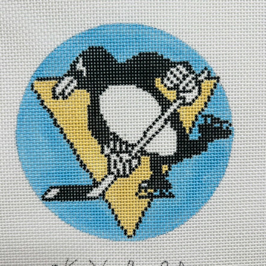 Pittsburg Penguins needlepoint canvas - Bargello Needlepoint