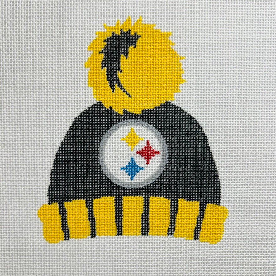 Pittsburgh Steelers Ski Hat Ornament needlepoint canvas - Bargello Needlepoint