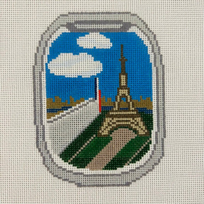 Plane Window Paris needlepoint canvas - Bargello Needlepoint