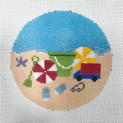 Playing in the Sand Ornament needlepoint canvas - Bargello Needlepoint