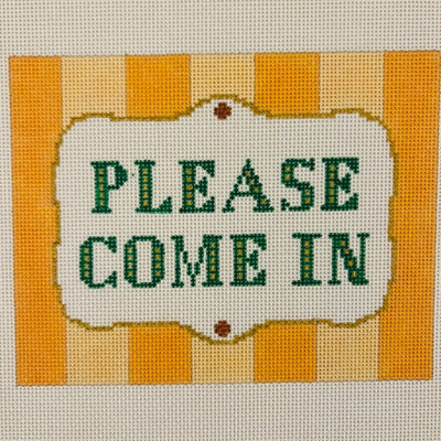 Please Come In Sign needlepoint canvas - Bargello Needlepoint