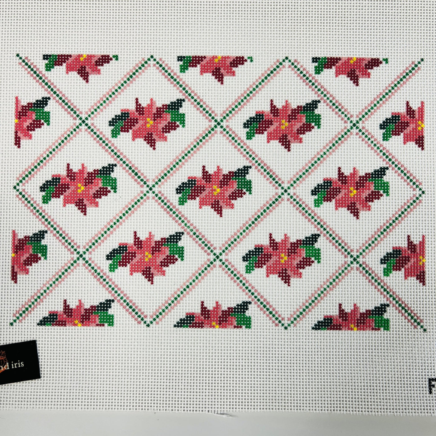 Poinsettia Clutch needlepoint canvas - Bargello Needlepoint