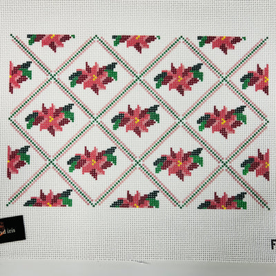 Poinsettia Clutch needlepoint canvas - Bargello Needlepoint