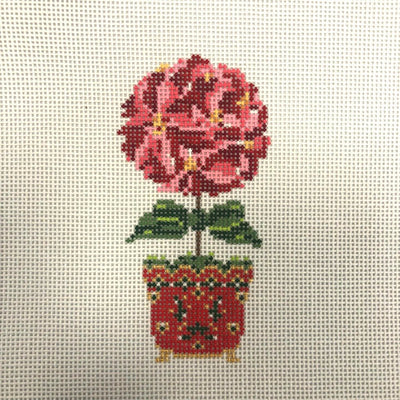 Poinsettia Topiary needlepoint canvas - Bargello Needlepoint