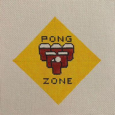 Pong Zone Ornament needlepoint canvas - Bargello Needlepoint