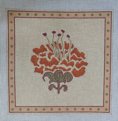 Poppy Peony needlepoint canvas - Bargello Needlepoint