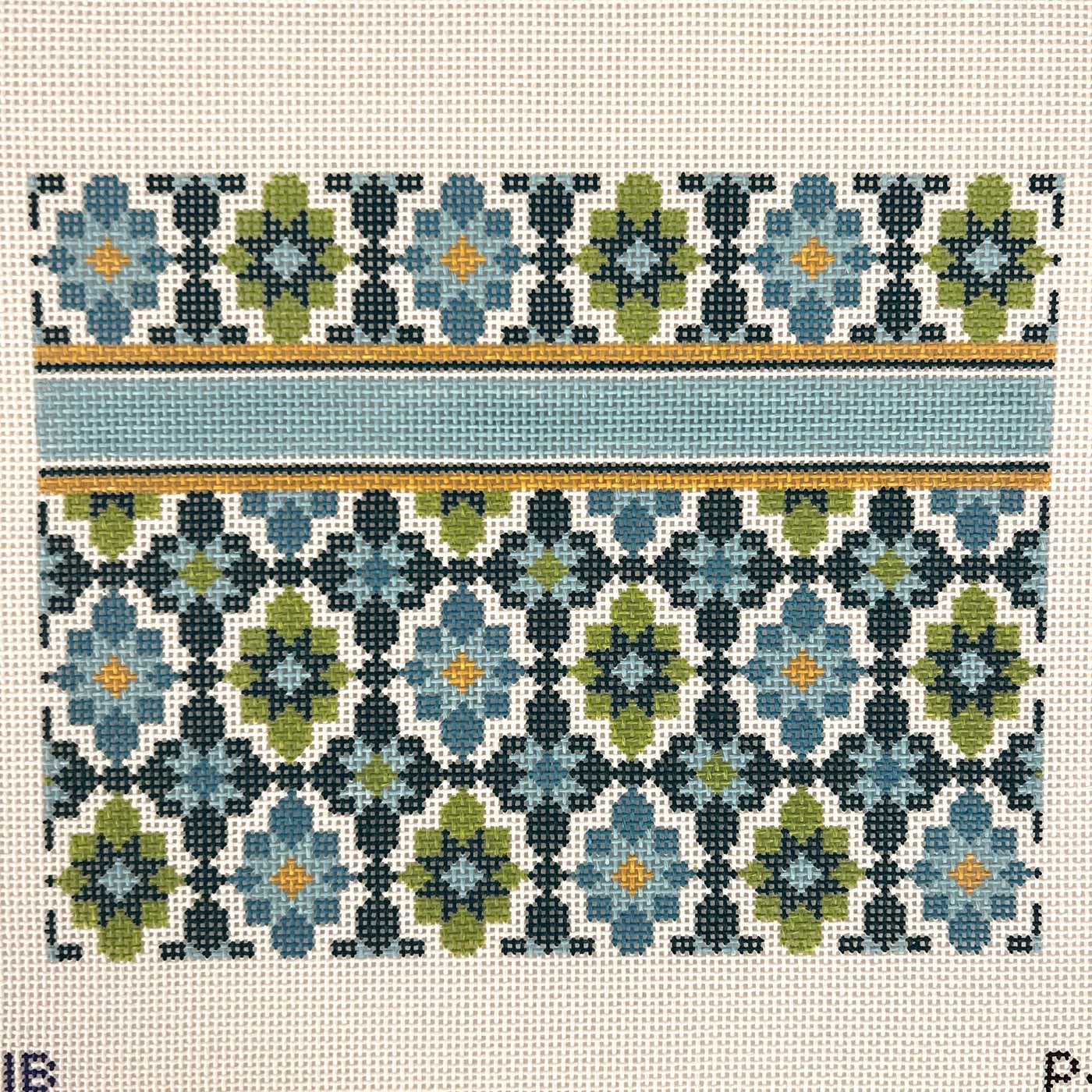 Portugese Tile Clutch - two colors available needlepoint canvas - Bargello Needlepoint