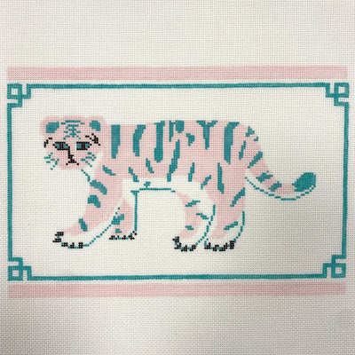 Preppy Tiger needlepoint canvas - Bargello Needlepoint