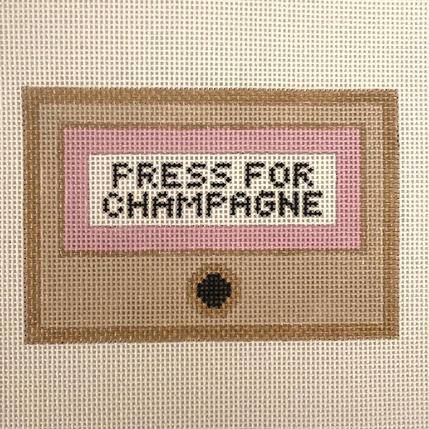 Press for Champagne - Pink needlepoint canvas - Bargello Needlepoint