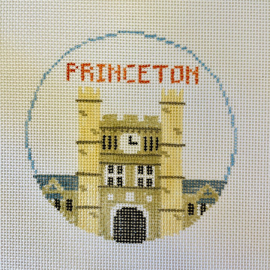 Princeton University Round Ornament needlepoint canvas - Bargello Needlepoint