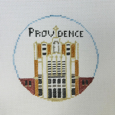 Providence College Round Ornament needlepoint canvas - Bargello Needlepoint