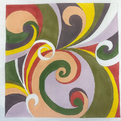 Pucci VIII - Puccious Swirls in Pastel Colors needlepoint canvas - Bargello Needlepoint