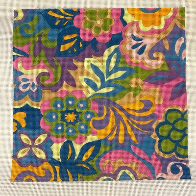 Punchy Paisley Floral needlepoint canvas - Bargello Needlepoint