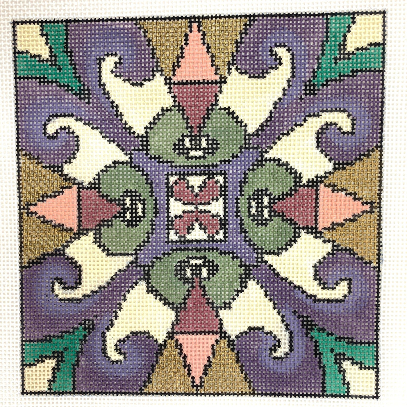 Purple Swirl needlepoint canvas - Bargello Needlepoint