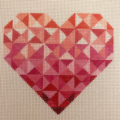 Quilt Heart needlepoint canvas - Bargello Needlepoint