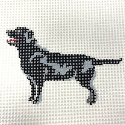 Quincy Black Labrador needlepoint canvas - Bargello Needlepoint