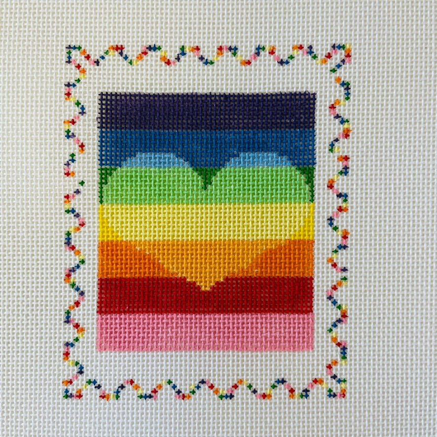 Rainbow Stamp needlepoint canvas