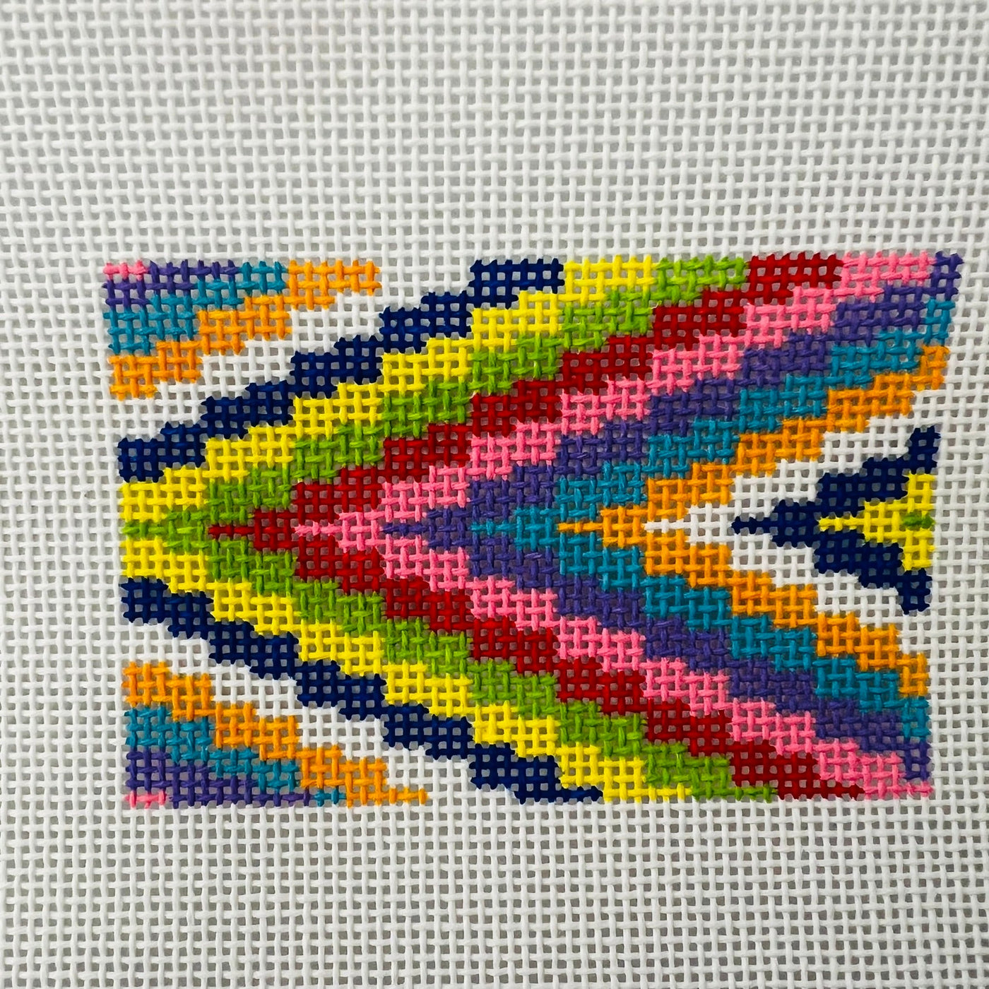 Rainbow V Mini Insert needlepoint canvas - Bargello Needlepoint