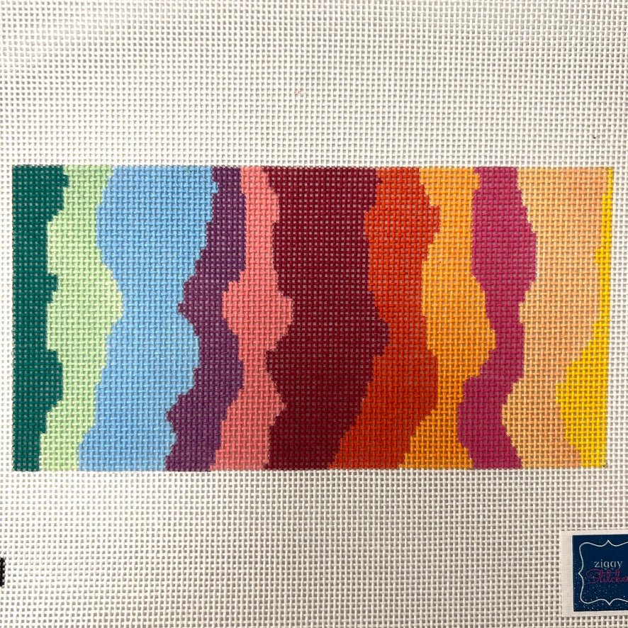 Rainbow Wave needlepoint canvas - Bargello Needlepoint