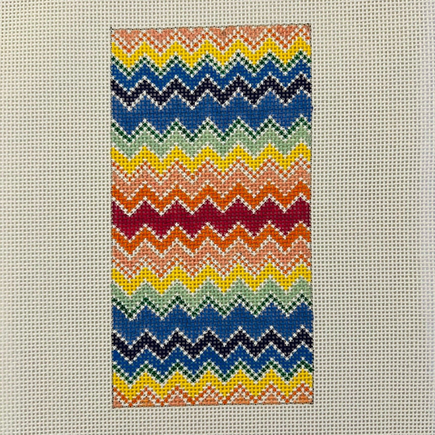 Rainbow Zig Zag Eyeglass Case needlepoint canvas - Bargello Needlepoint