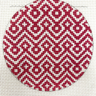 Raspberry Diamond Chevron Insert needlepoint canvas - Bargello Needlepoint