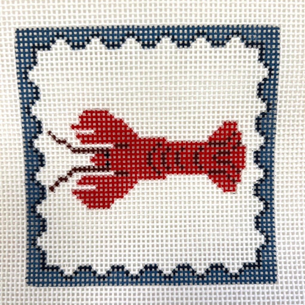 Red Lobster coaster/ Insert needlepoint canvas - Bargello Needlepoint