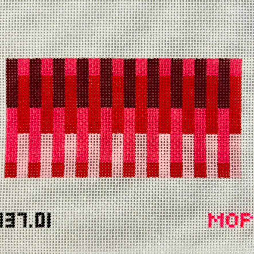 Red & Pink Vertical Gradient Insert /Eyeglass Case needlepoint canvas - Bargello Needlepoint