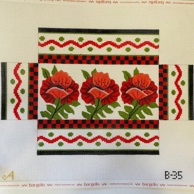 Red Poppies Brick Cover needlepoint canvas - Bargello Needlepoint