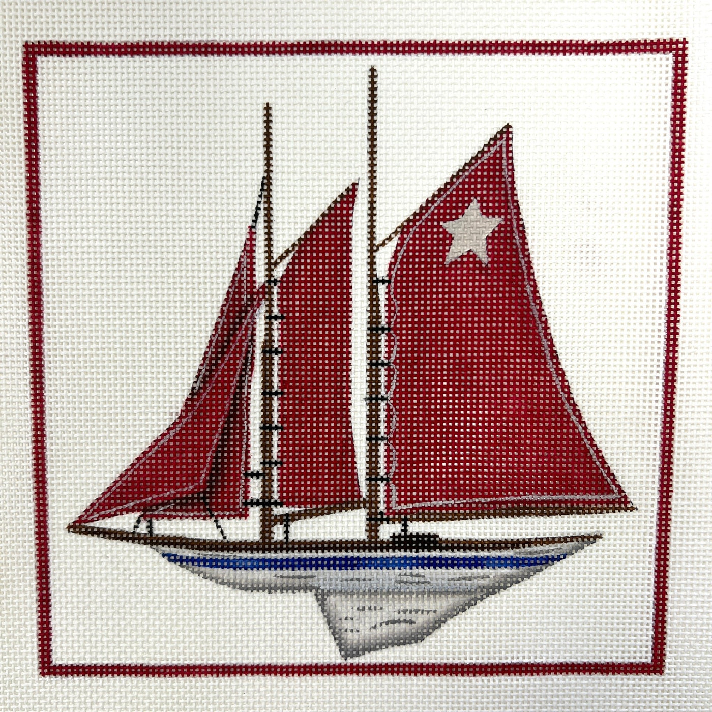 Red Sails needlepoint canvas - Bargello Needlepoint