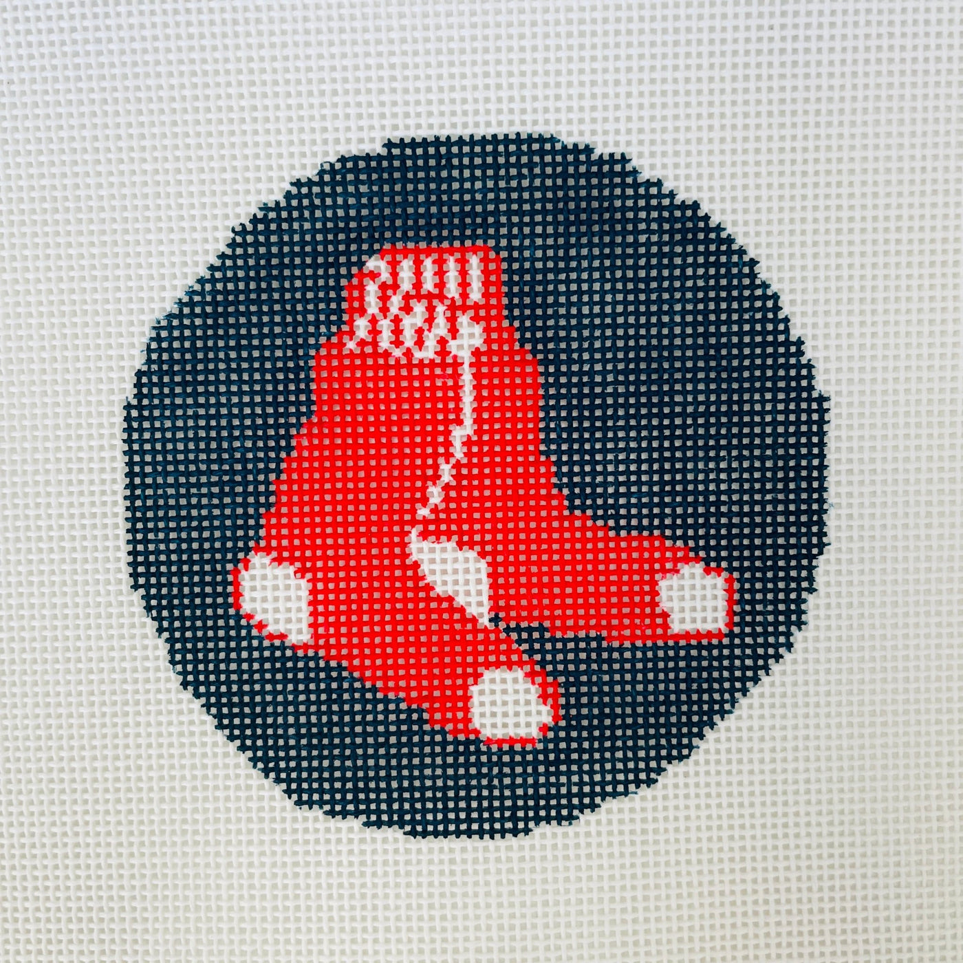 Red Sox Ornament needlepoint canvas - Bargello Needlepoint