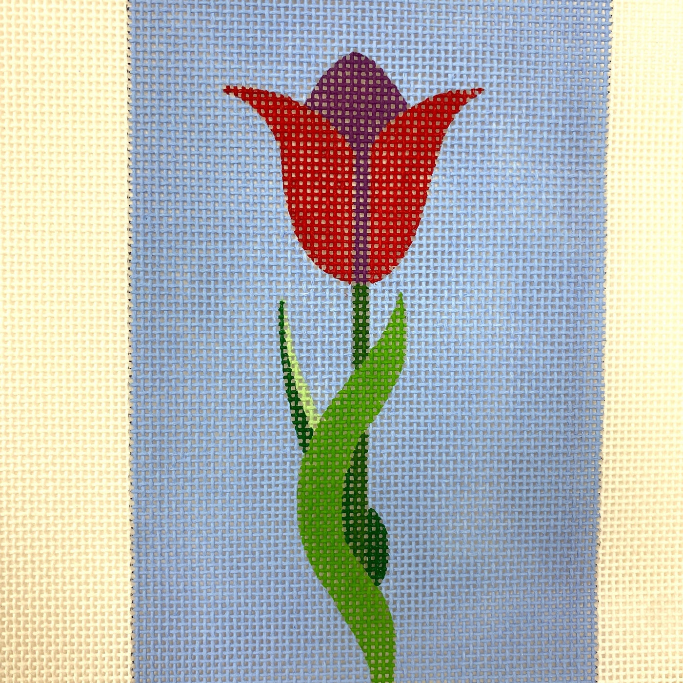 Red Tulip needlepoint canvas - Bargello Needlepoint