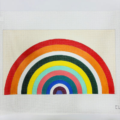 Retro Rainbow Clutch needlepoint canvas - Bargello Needlepoint