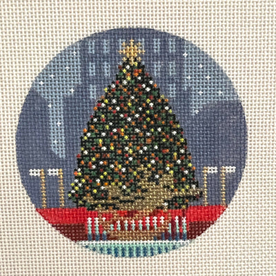 Rock Center Tree Ornament needlepoint canvas - Bargello Needlepoint