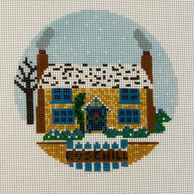 Rosehill Cottage Ornament needlepoint canvas - Bargello Needlepoint