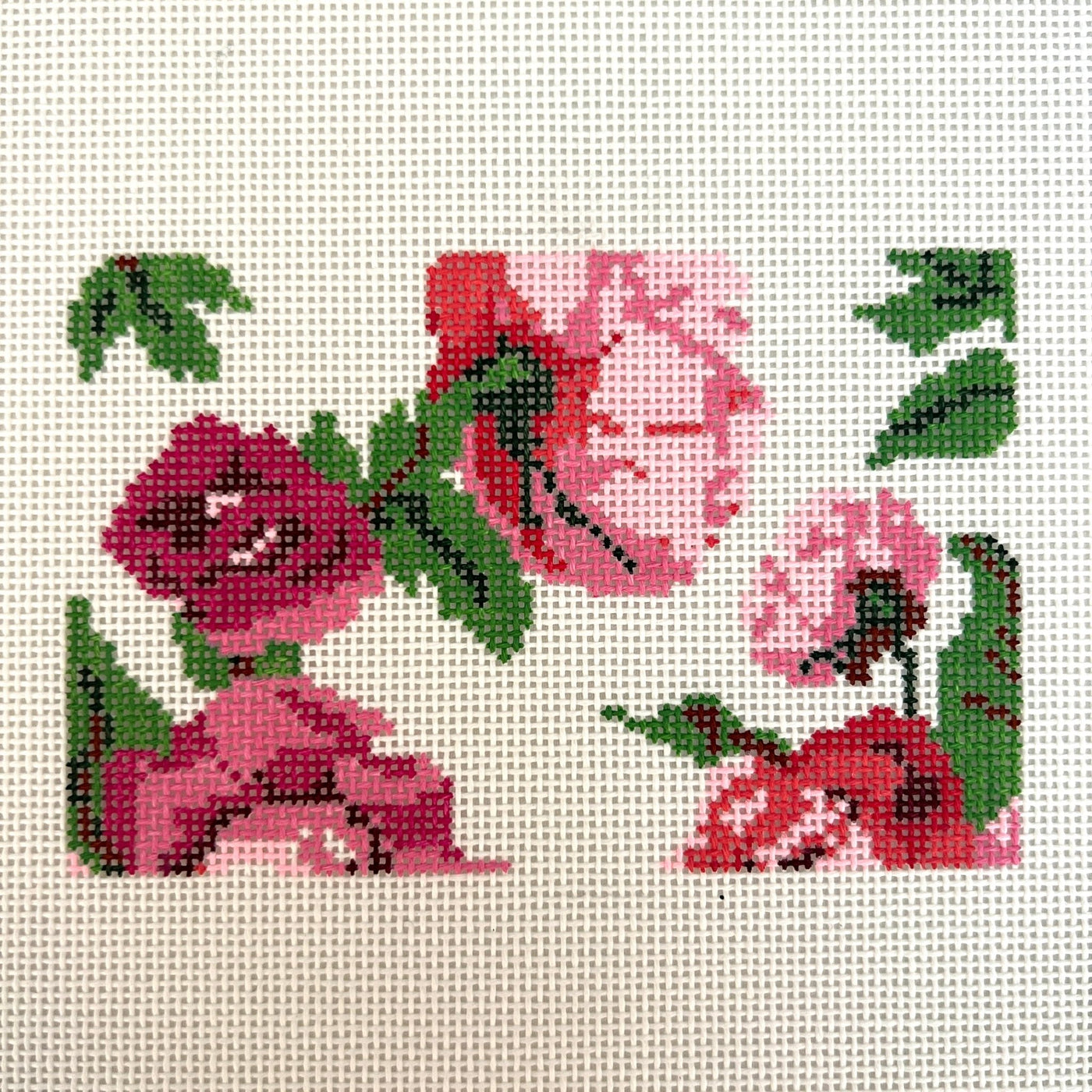 Roses Passport Insert needlepoint canvas - Bargello Needlepoint