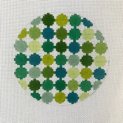 Round Green Sampler needlepoint canvas - Bargello Needlepoint