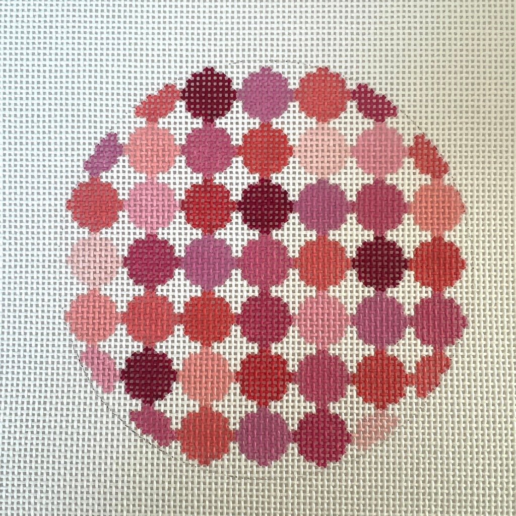 Round Pink Sampler needlepoint canvas - Bargello Needlepoint