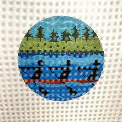 Rowing Round needlepoint canvas - Bargello Needlepoint